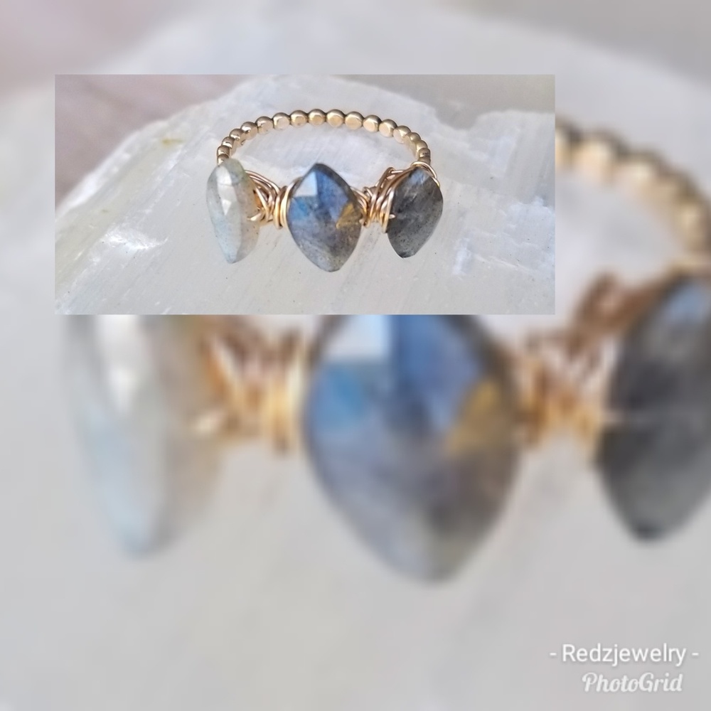 Handmade labradorite ring
